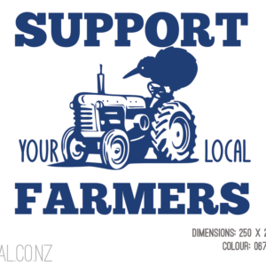 Support Your Local Kiwi Farmers Vintage Tractor Decal