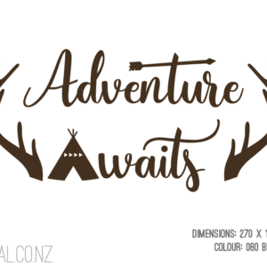 Adventure Awaits Phrase Camping Teepee Tent, Arrow & Deer Antlers